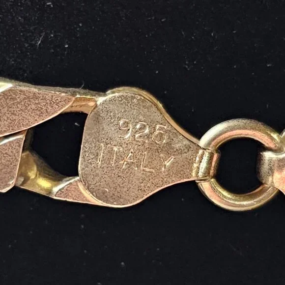 Solid 925 Italy Diamond Cut Curb Chain 20” 44g Heavy Sterling Silver 6.5mm - Picture 9 of 12